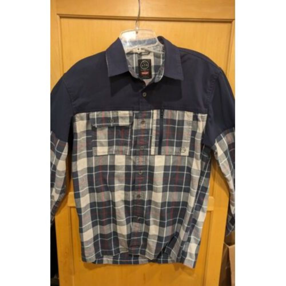 ATG x Wrangler Men’s Regular Fit L/S‎ Cotton Flannel Plaid Work Shirt Small